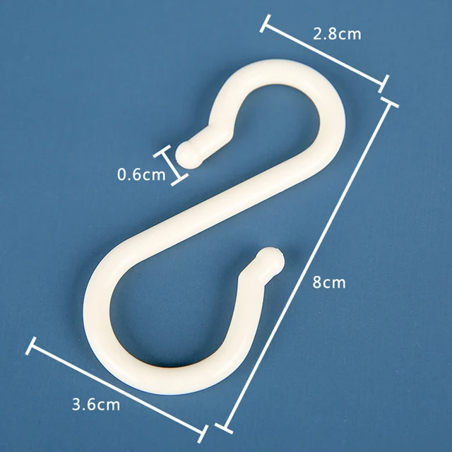 Crochet de porte derrière le crochet en forme de S, crochets de cuisine polyvalents pour garde-robe et vêtements, barre transversale universelle Portable pour salle de bain, crochet en plastique 8 pièces 4