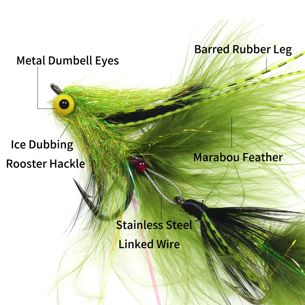 Lionriver Saltwater Fishing Fly Lure with Strong Stinger Hook Circus