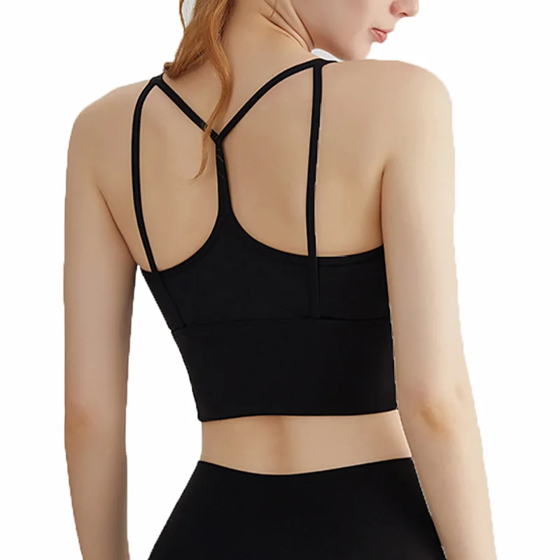 

Women Fitness Yoga High-strength Gathered Thin Shoulder Strap Sports Bras Top Women Sexy Breathable Underwear Yoga Clothing Gym