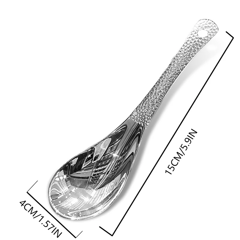 Stainless Steel Spoon With Handle Hole Soup Spoon Long Handle Round Head Baby Home Kitchen Tableware stainless steel spoon
