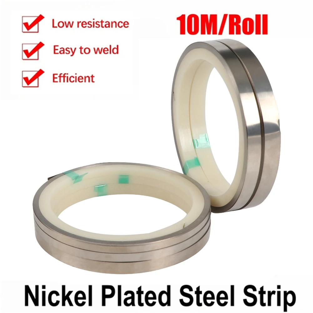 1 Roll 10m 18650 Li-ion Battery Nickel Sheet Plate Nickel Plated Steel Belt Strip Connector Spot Welding Machine Battery Welders inverter arc welder