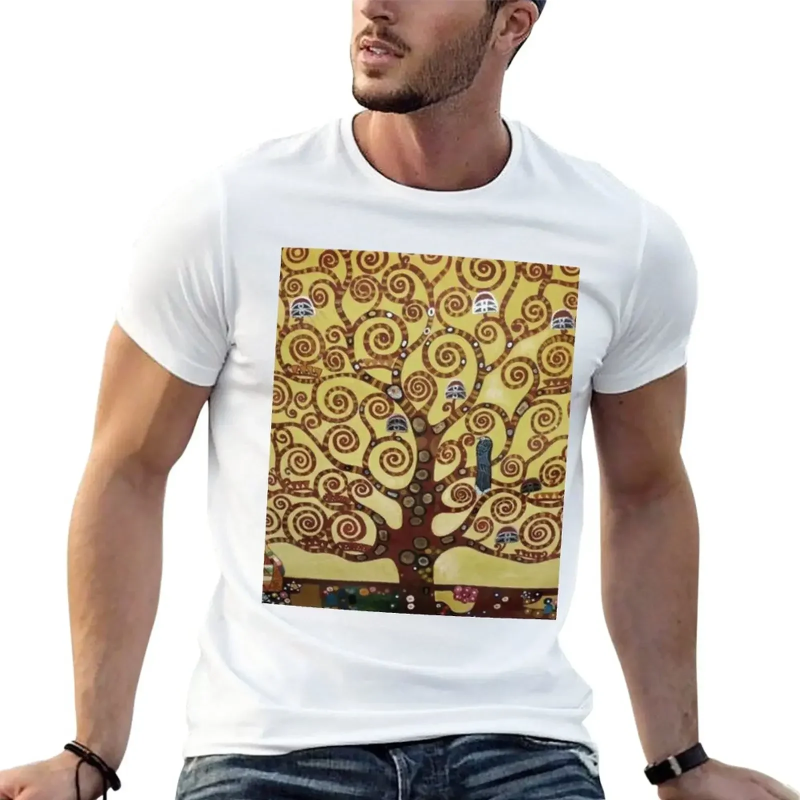 Gustav Klimt - Tree Of Life T-Shirt Sweat Hippie Clothes Camicie Da Allenamento Per Uomo