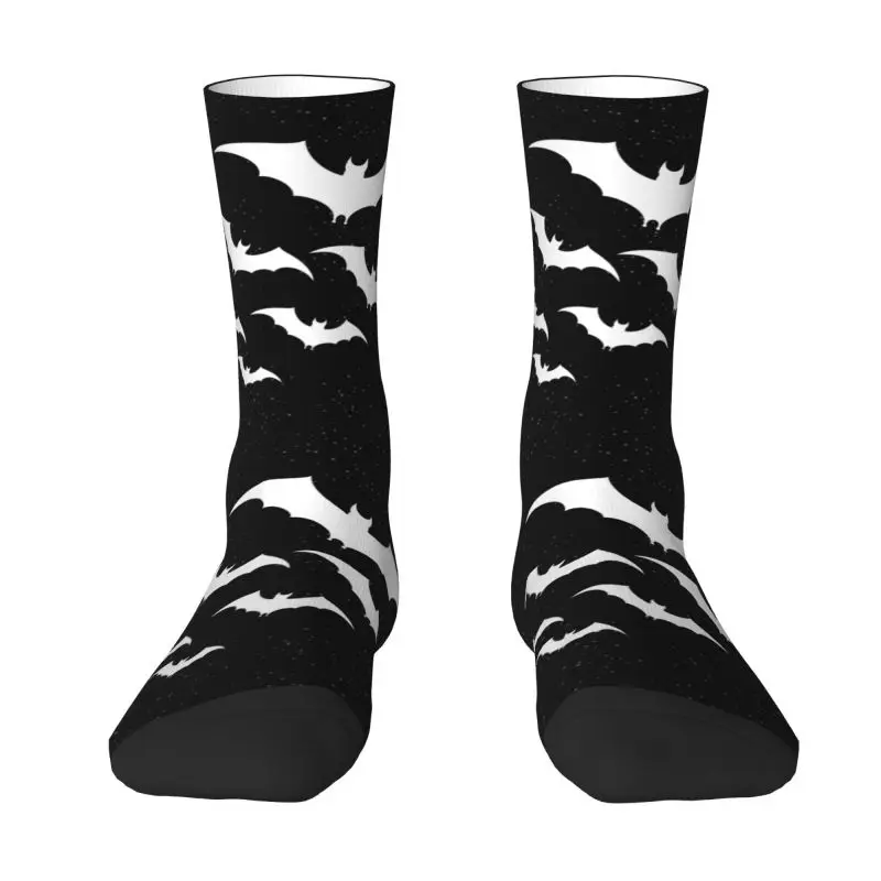 

Kawaii Mens Bats In The Night Dress Socks Unisex Warm Comfortable 3D Printed Halloween Goth Occult Witch Crew Socks