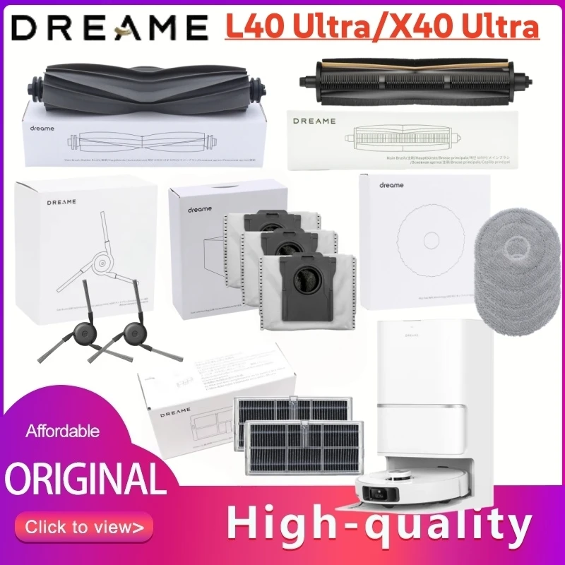 Dreame L40 Ultra Accessories Kit - Rubber Brush, Hair Cut Tool, Side Brush, Filter, Mop, and Dust Bag Replacement Set