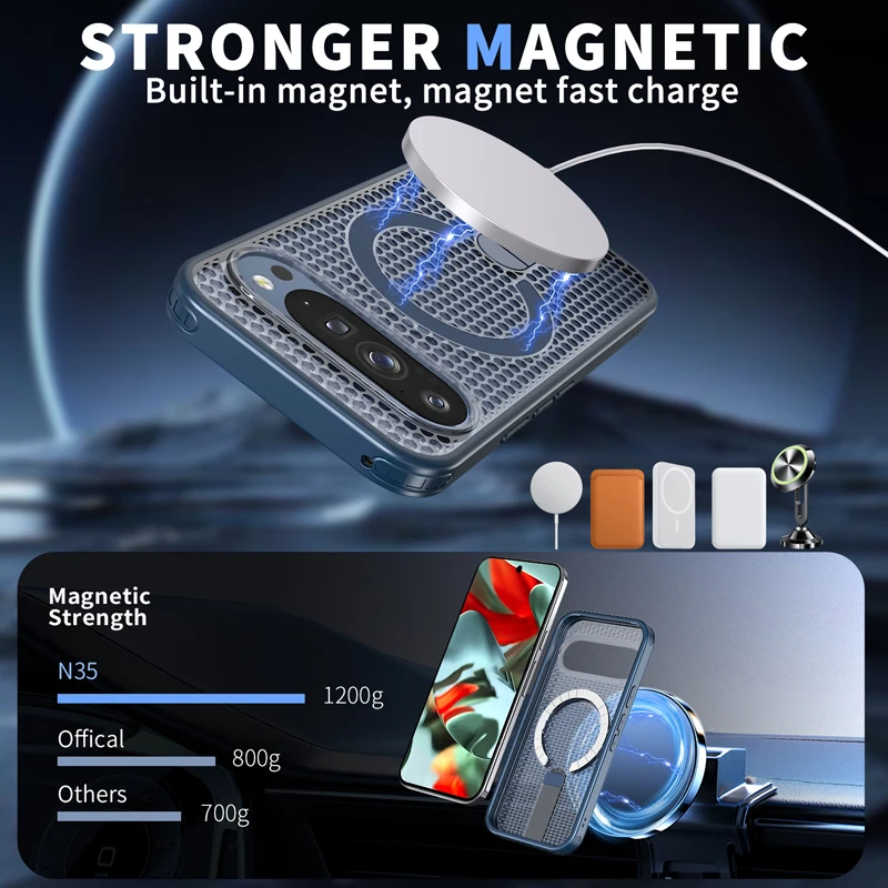 Magnetic Cooling Armor Stand Phone Cover with Heat Dissipation - ELVEV