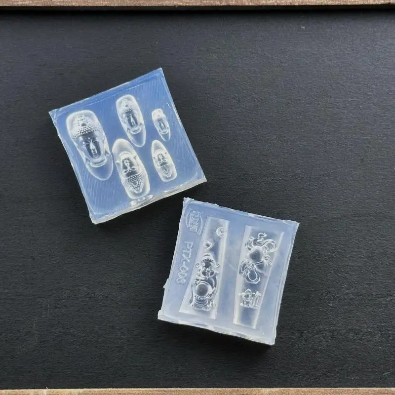 3D 아크릴 몰드 실리콘 DIY 네일 아트 템플릿 부처님 머리와 부의 신 디자인 매니큐어 장