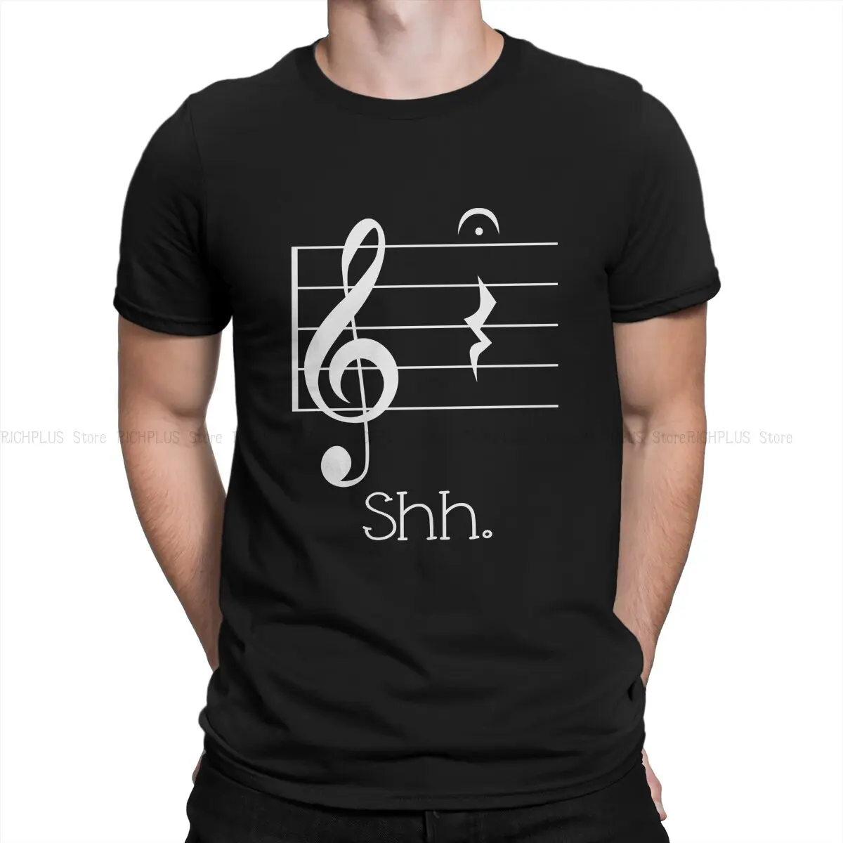 

Music Art Men's TShirt Shh Quarter Rest Fashion Polyester T Shirt Original Sweatshirts Hipster