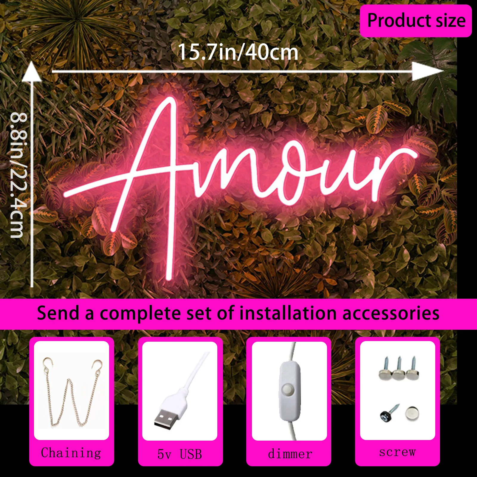 

Amour Neon LED Signs Wedding Decor Party Neon Sign Lights Bedroom Room Decoration Wall Hanging I Love You Decor Neon Lights