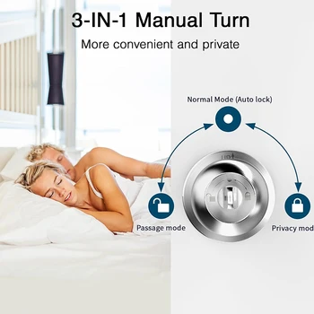 CIEPOJIET Fingerprint Lock for Tuya Smart Lock with Bluetooth Door Lock Keyless Entry with Fingerprint and Tuya App 3