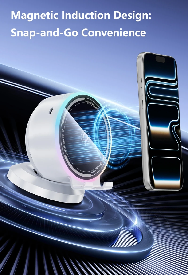 Sensore intelligente per supporto per cellulare, audio, luce RGB pulsante, altoparlante Bluetooth multifunzione da tavolo 2026_voghion.com