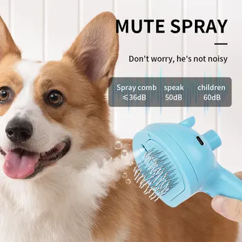 Steamy Pet Brush with Release Button Cat Steamy Brush Rechargeable Massage Grooming Brush for Long and Short Hair Dogs and Cats 2