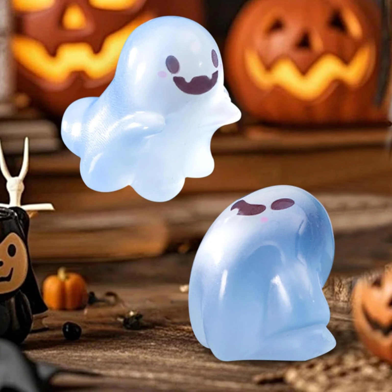 Glow in The Dark Mini Ghost Figures with Box Luminous Ghost Figurines Small Ghost Figurines Cute Halloween Party Favors