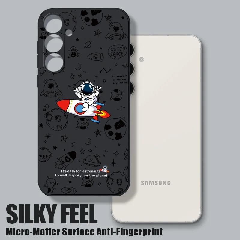 Spaceship Astronauts Soft Lanyard Phone Case Cover