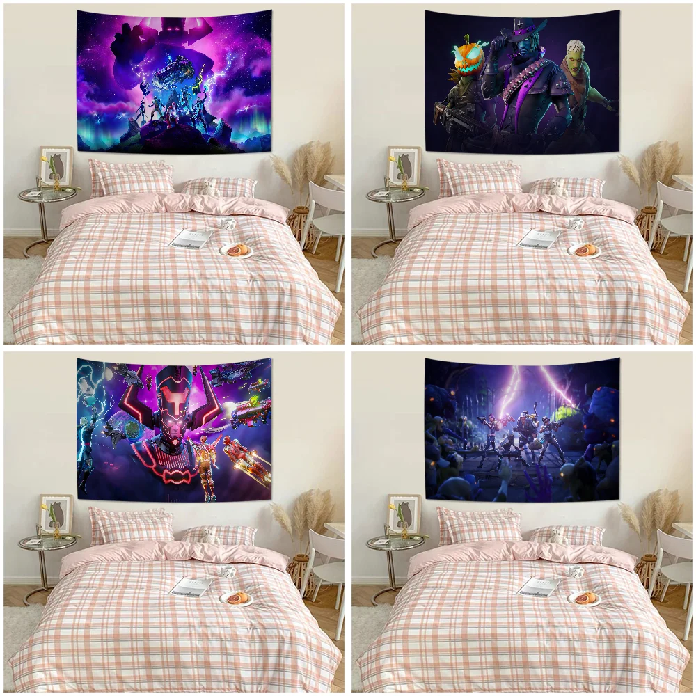 Cartoon Battle Royales F-Fortnites Printed Wall Tapestry Indian Buddha Wall Decoration Witchcraft Bohemian Hippie Art Decor 1