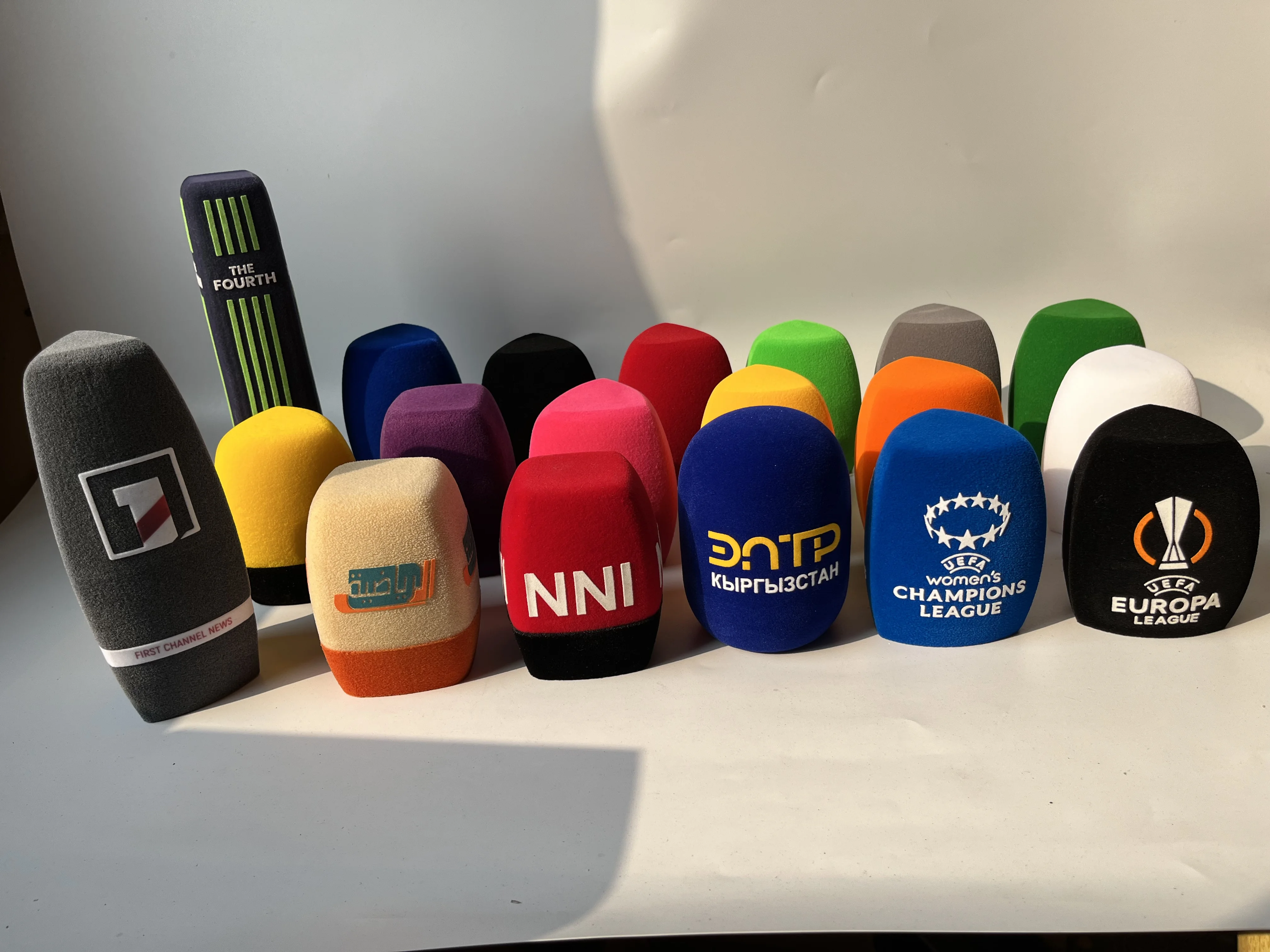 플로킹 마이크 커버 인쇄 로고 마이크, 커스텀 로고 윈드 스크린, 커스텀 윈드 핸드 헬드 마이크 스폰지, 야외용, 1 개