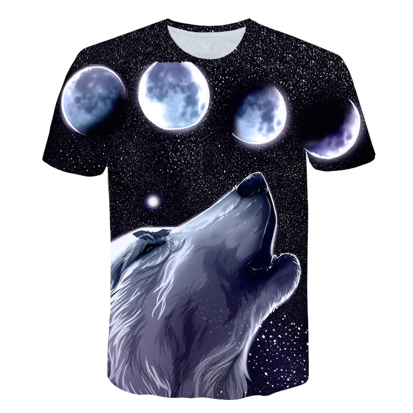 T-Shirts Summer 3D Cool Style Wolf Graphic t shirts For Boy Girl New Fashion Casual Animal Pattern T-shirt Hip Hop Trending Print t-shirt superman t shirt