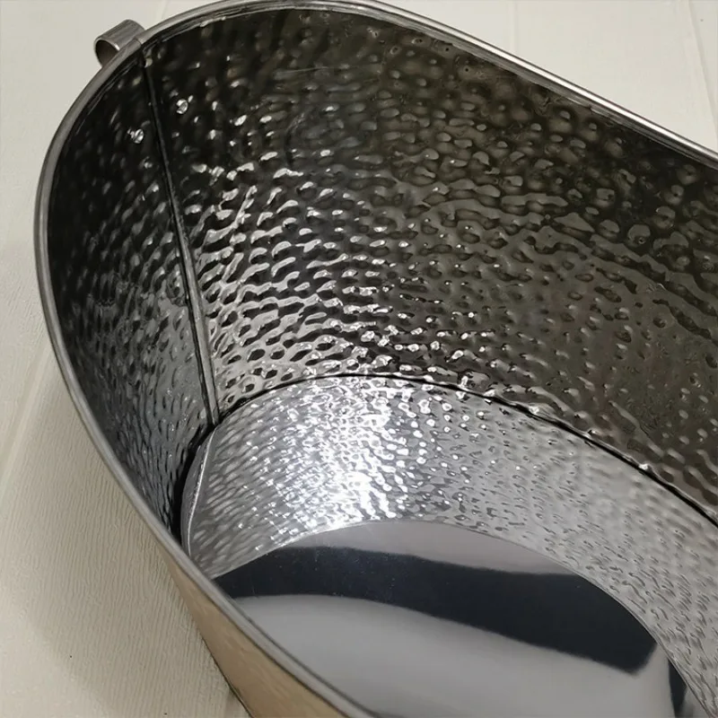 Thickened Stainless Steel Ice Bucket, Champagne Tub, Electroplated Stainless Steel, Gold Ingot Shape, Red Wine Chiller