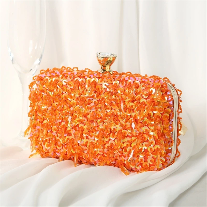Handmade Beaded Shoulder Crossbody Bag for Women Evening Bag Lady Purse Wedding Clutch Cocktail Prom Handbag Tote Bags