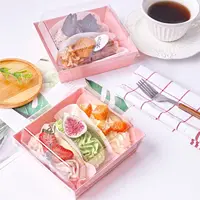 Small Charcuterie Boxes with Clear Lids, To Go Paper Disposable Food Containers, 5 Inches Bakery Dessert Boxes 2
