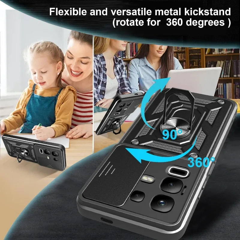 Military Grade Protective Phone Case with Slide Camera Cover