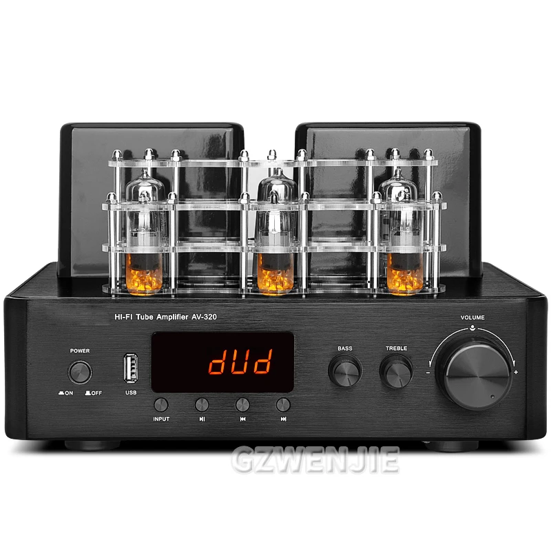 200W 200W High Power Hifi Tube Amplifier Pre stage Auido Speaker Amplifier Home Theater Bluetooth 5.0 Support 48K&Omega; Speaker