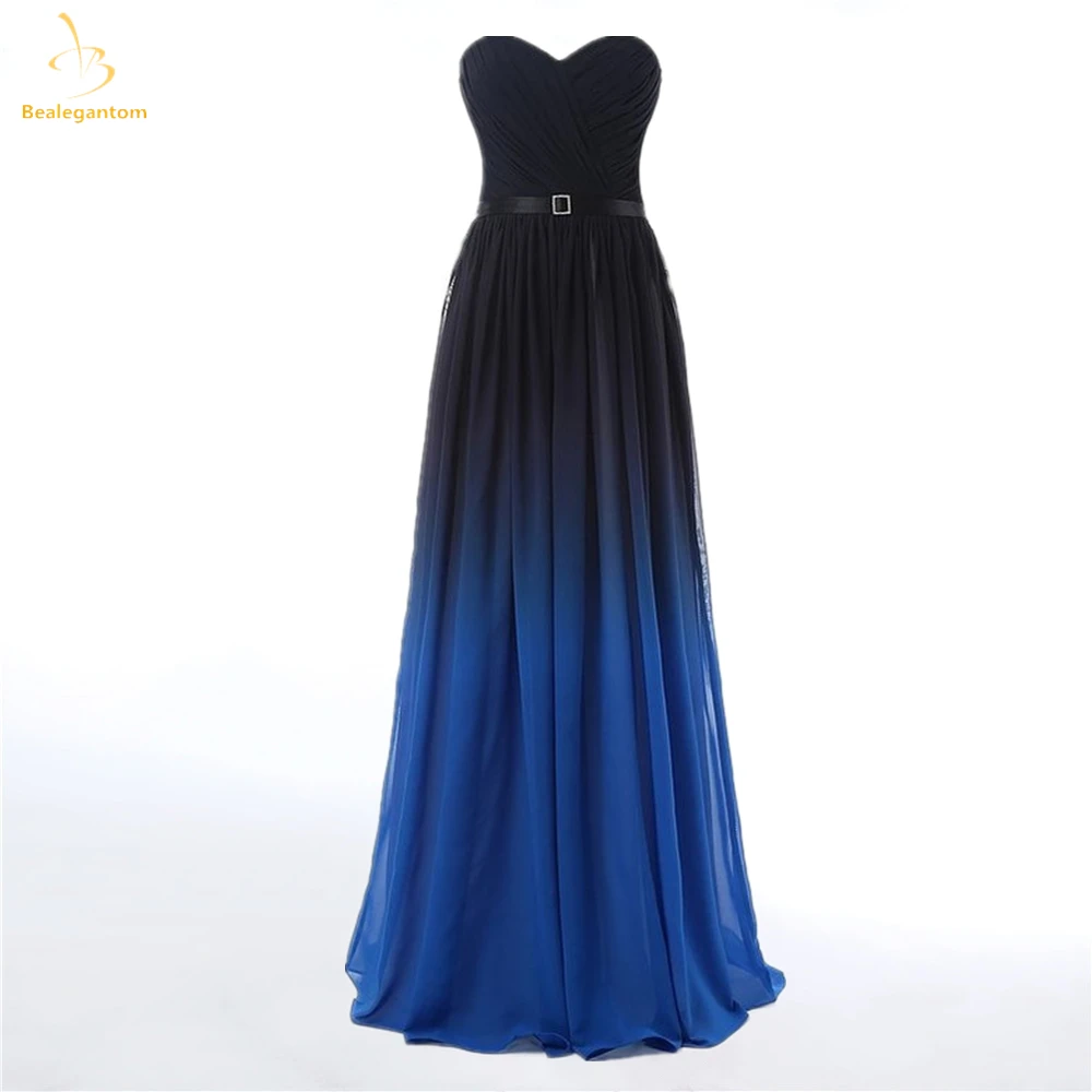 

Bealegantom Sexy Sweetheart Gradient Chiffon Prom Dresses Belt Ombre Formal Evening Party Gown Robes De Soiree