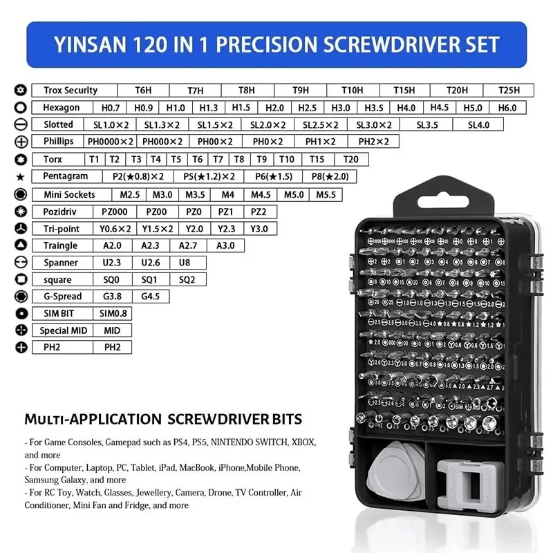 precision screwdriver 115-in-1 set multifunctional professional repair tool with 98pcs suitable various repairs