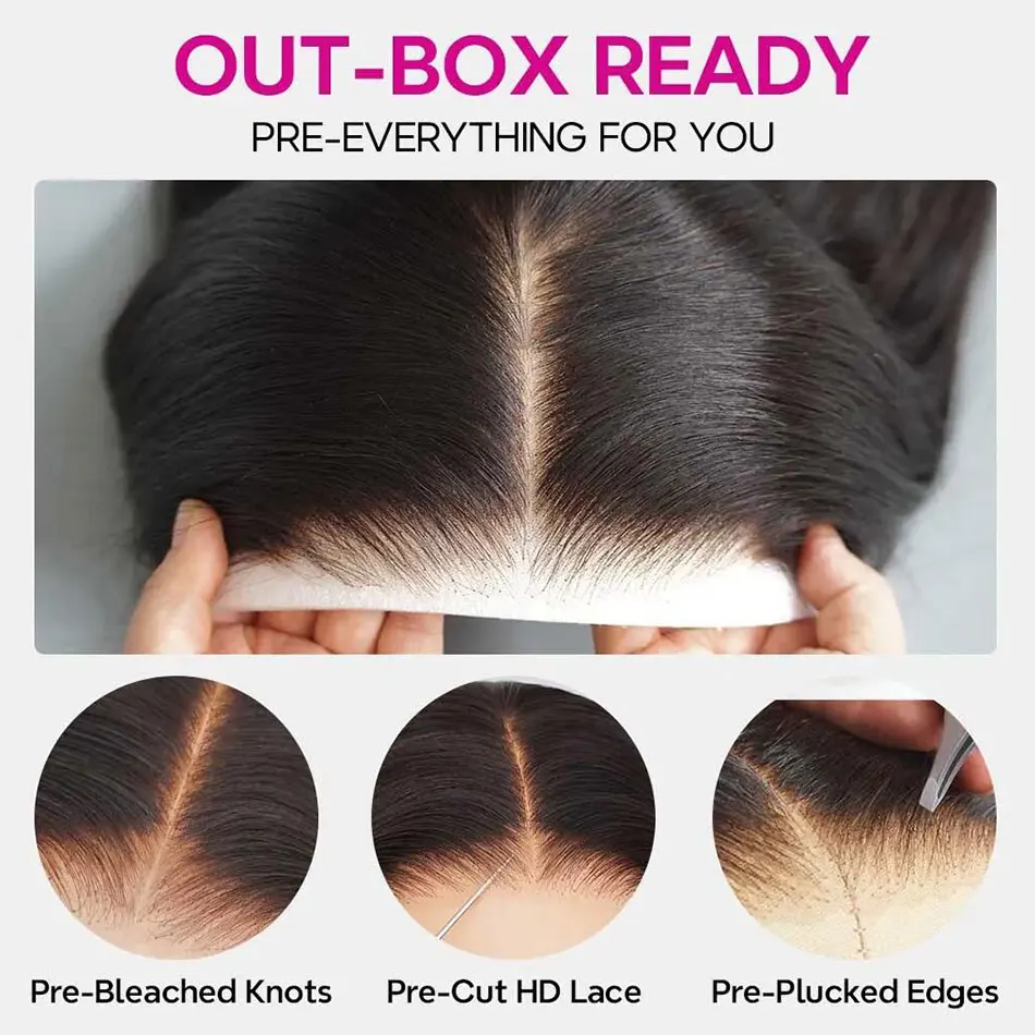 Celie 6x5 Wear&Go Glueless Body Wave Wig Pre-cut HD Lace Closure Wig 200 250 Density Pre Bleached&Plucked Human Hair Wigs
