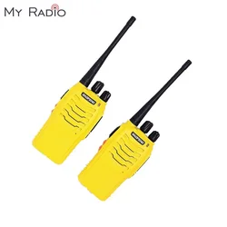 2 Piece BAOFENG 888S Two Way Radio & Ear Hook PTT Earpiece UHF 400-470Mhz Pure Yellow Outdoor Sports HAM Walkie Talkie