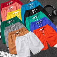 Men Solid Color Casual Sports Shorts Quickly Dry Surf Beach Board Elastic Waist Bermuda Masculina Surffing Shorts Size 2XS-6XL 1