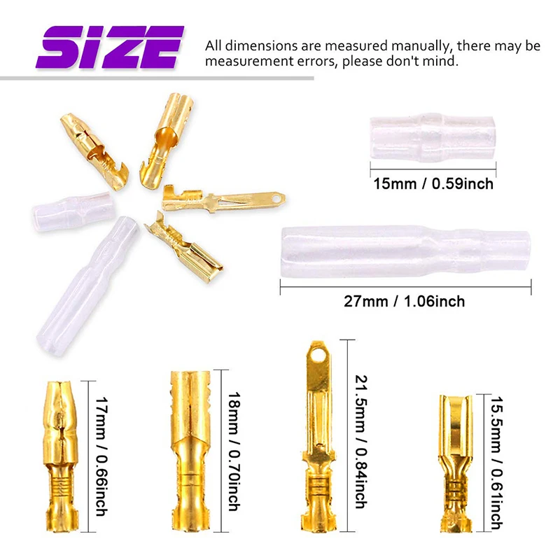 Kit Di 6 Connettori Elettrici Multipli Con Morsettiera - 6,3 Mm, Presa - Foto 2