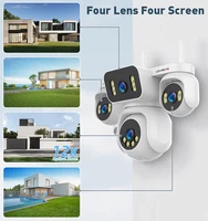 LS VISION 20MP 4 écrans sécurité WiFi caméra extérieure 10K 4 objectif 12X Zoom PTZ suivi automatique CCTV Surveillance sans fil caméra IP 2