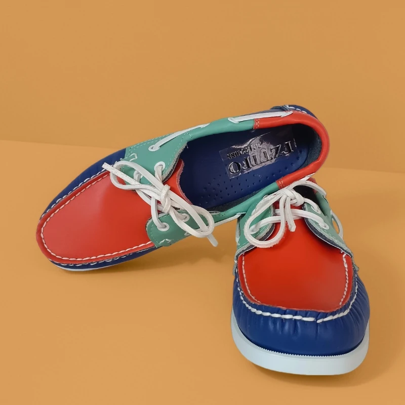 Premium Genuine Leather Homme Boat Women Brand Designer Luxury Loafers Men Moccasins Handmade Portland Shoes_vogvips.com