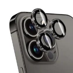Universal Metal Ring Glass Camera Lens Protector for 12Pro(2Pcs) (Black)