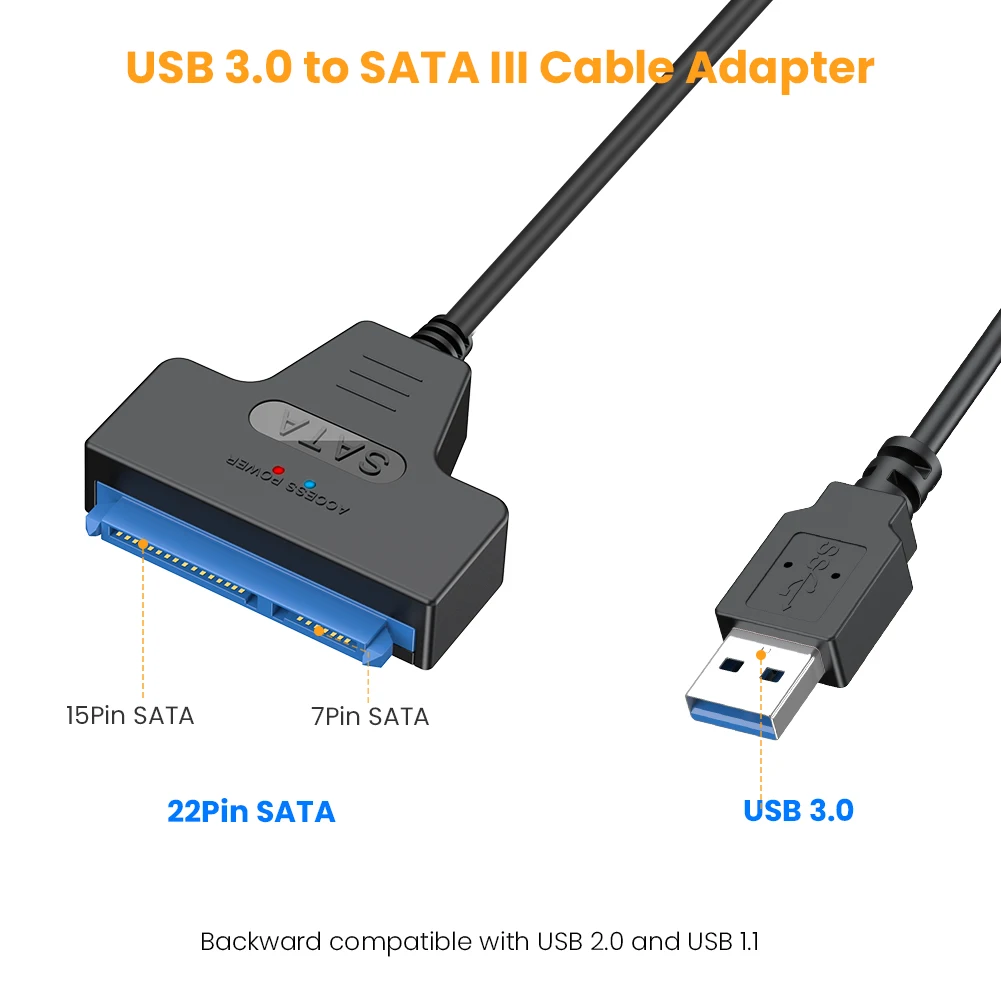 dosis radiator Medarbejder Cablecreation Usb 3.0 To Sata Cable Sata To Usb 3.0 Adapter 22pin 6gbs For  Sata Iii Ssd 2.5 Inch Hdd Hard Disk Drive Seagate Wd - Pc Hardware Cables &  Adapters - AliExpress