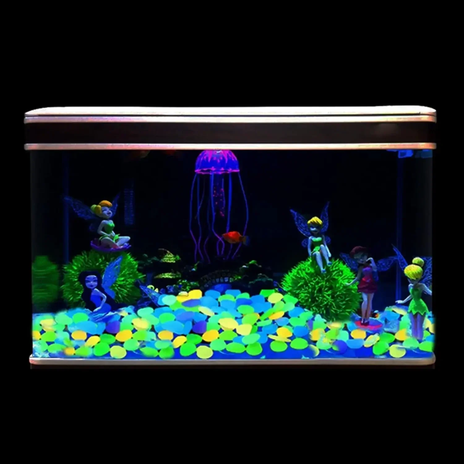 ダークロックスで光る 100 個の小さな発光石屋内屋外装飾庭の歩道水槽