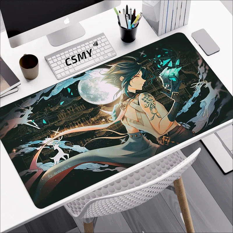 

Mousepad Gamer Anime Mouse Pad Mat Gaming Laptops Genshin Impact Deskmat Large Mause Cartoon Desk Accessories Carpet Keyboard Pc