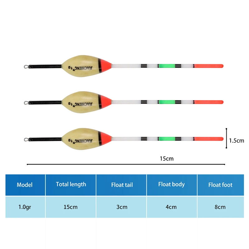 Japonês Balsa Flutuadores De Pesca De Madeira, Pesca Float Stopper, Acessórios De Pesca, 1g, 15cm, 10Pcs