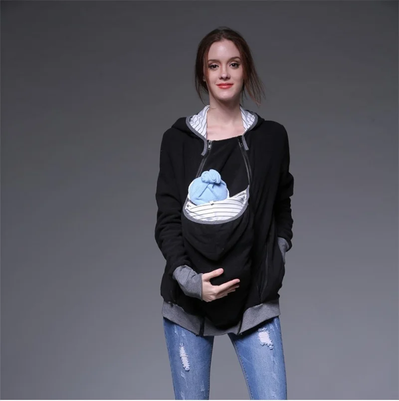 Maternity Hoodie, 3-in-1 Removable Kangaroo Pouch Hoodie