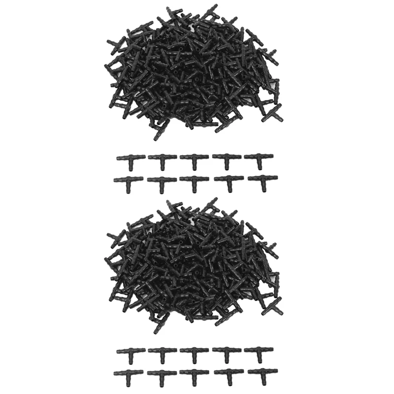 

ABHU 400Pcs 1/4 Inch Universal Barbed Tee Fittings, Drip Irrigation Barbed Connectors For 1/4 Inch Water Hose Connectors