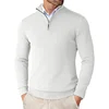Autumn Men's Quarter Zip Up Sweaters Slim Fit Lightweight Outdoor Mock Neck Pullover Sweaters Half Turtleneck Knitted Streetwear 3