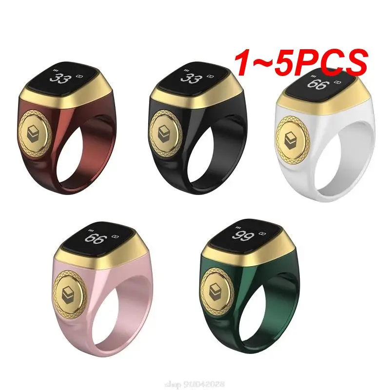 

1~5PCS Smart Tasbih Tally Counter Ring For Muslims Zikr Digital Tasbeeh 5 Prayer Time Reminder