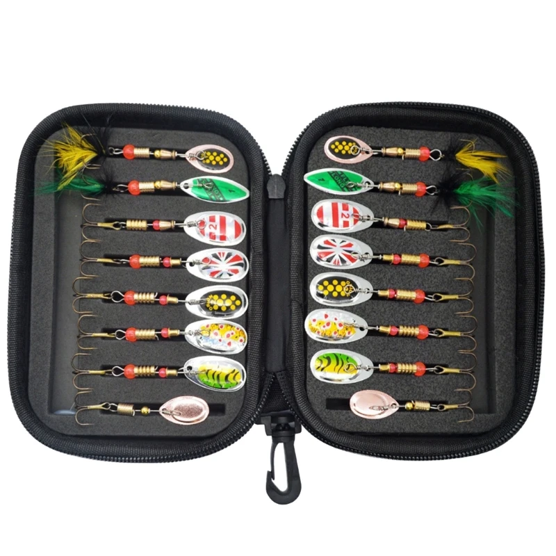 16Pcs Spinner Bait Set Metal Fishing Lures 5