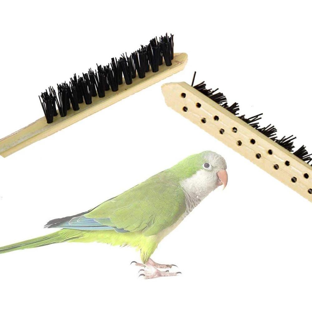 3Pcs Long Handle Bird Cleaning Brush 3 Sizes Bamboo And Stainless Steel Pets Cage Cleaning Brushes With Hanging Holes