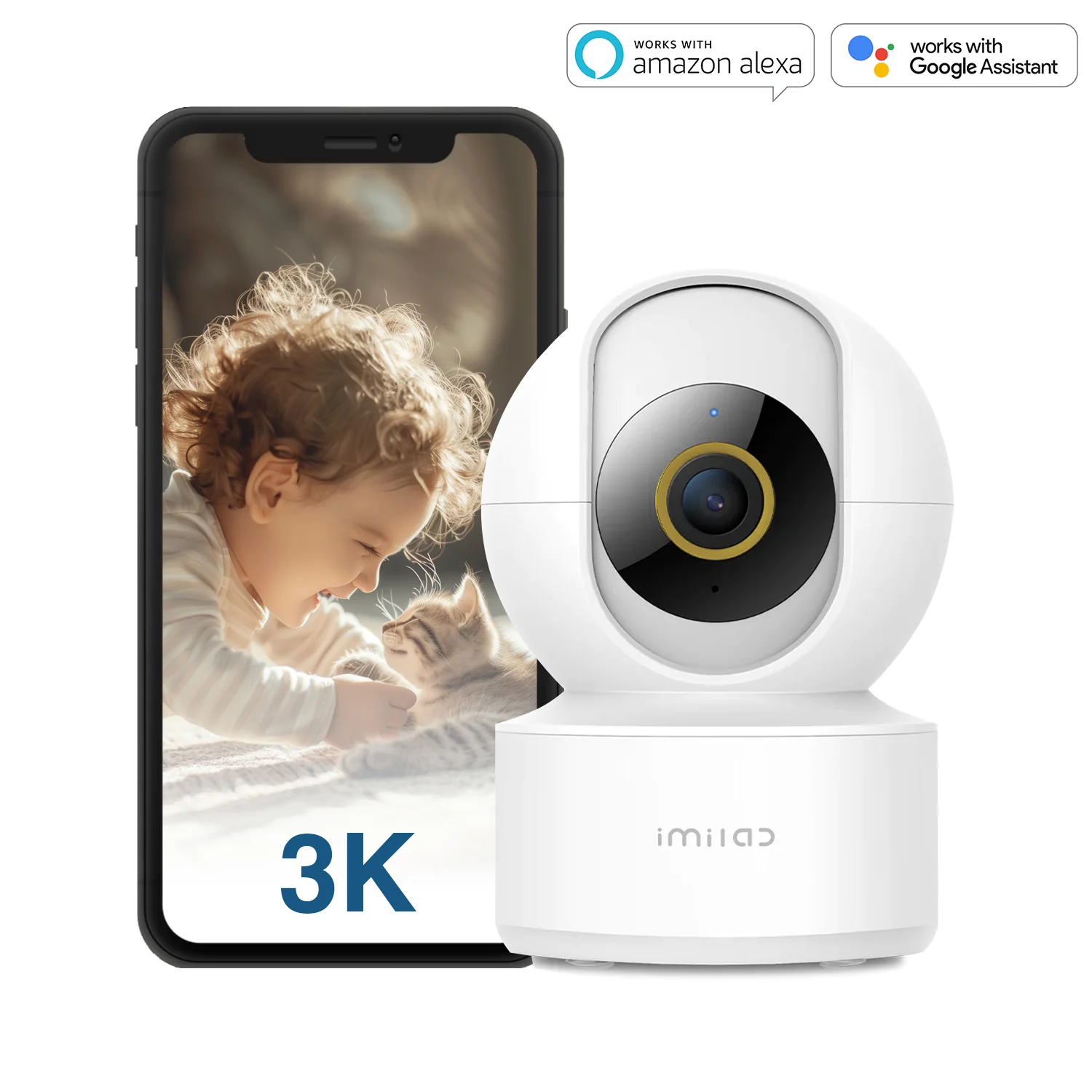 Enhanced Indoor Security Camera with 360° Vision and Color Night Vision