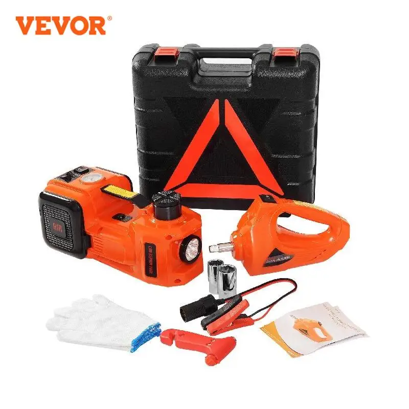 VEVOR 5 Ton 12V Carro Jack Jack Elétrico Hidráulico Kit 45CM + Chave Inflador Do Pneu LED Luz Portátil Levantamento Do Pneu Ferramenta De Reparo Do Carro