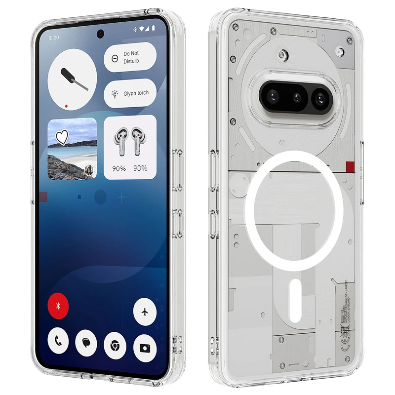 Magnetic Shockproof Transparent Soft TPU + Hard PC Case Cover