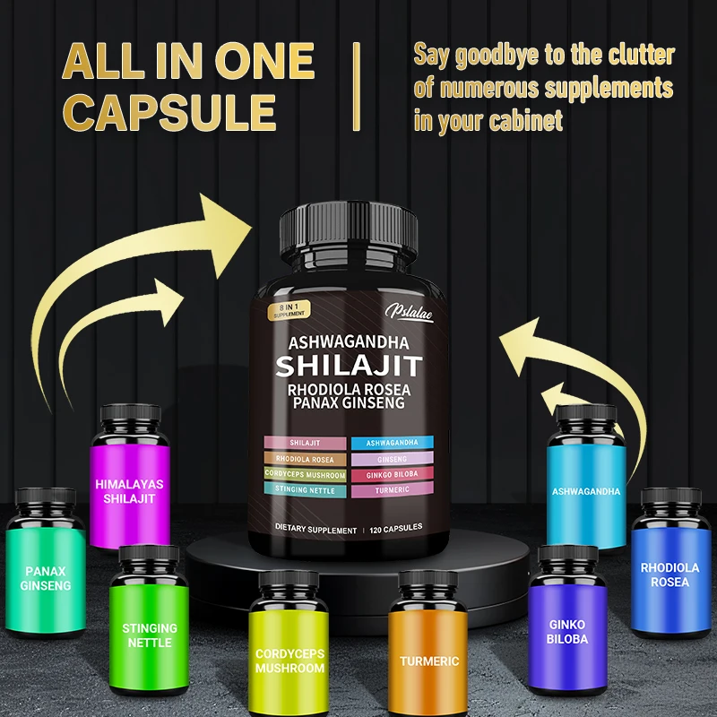 Shilajit, Ashwagandha, Rhodiola Rosea, Panax Ginseng Boosts Energy and Endurance, Increases Muscle Mass