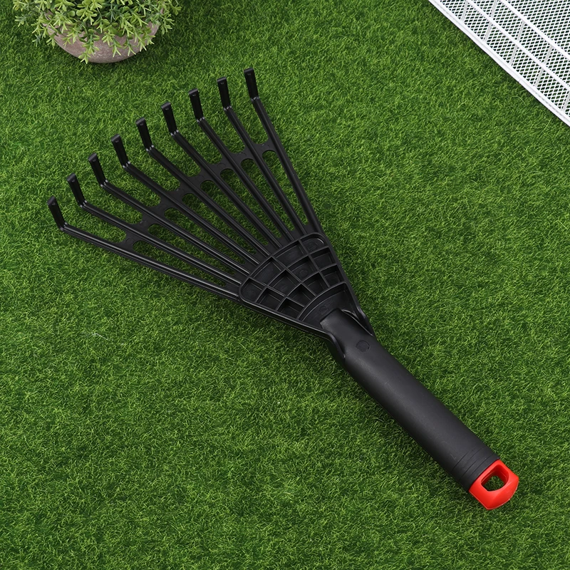 Garden Grass Leaf Rake Plastic Rake Gardening Lawn Hand Tool With Handle for Garden Maintenance Plant Care farming rake