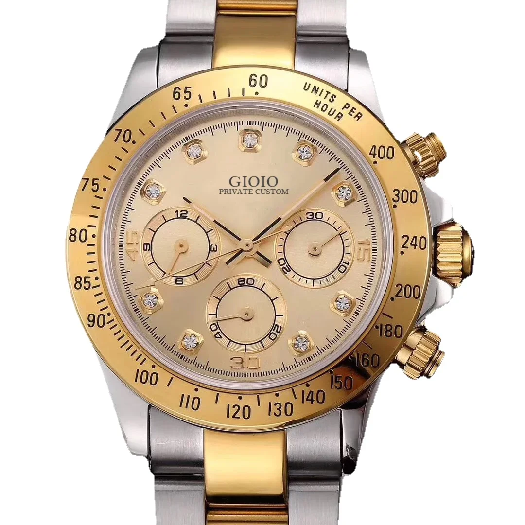 

Men Automatic Mechanical Watch Black Blue Gold Diamond